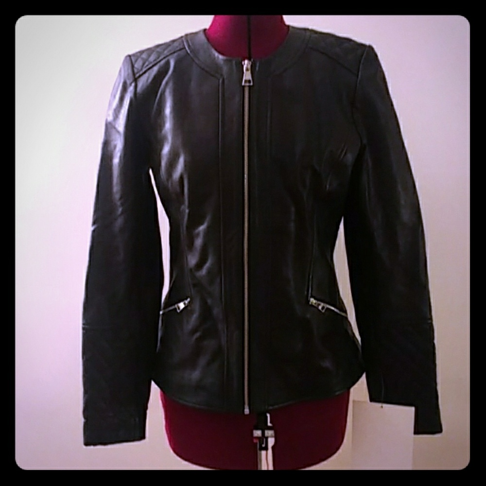Karl Lagerfeld leather jacket S sample nwt